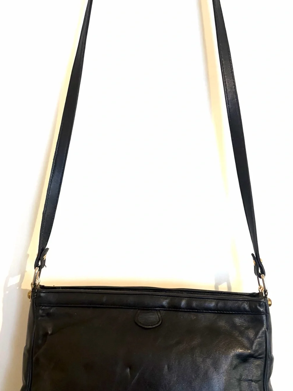 Vintage Etienne Aigner Black Leather Shoulder Bag Handcrafted